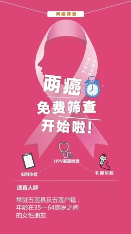 针对五莲女性朋友们的免费两癌筛查，您还不知道？